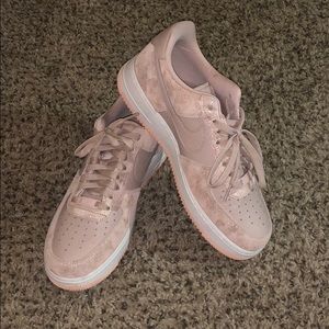 Rose gold Nike Air Forces size women’s 9.5
